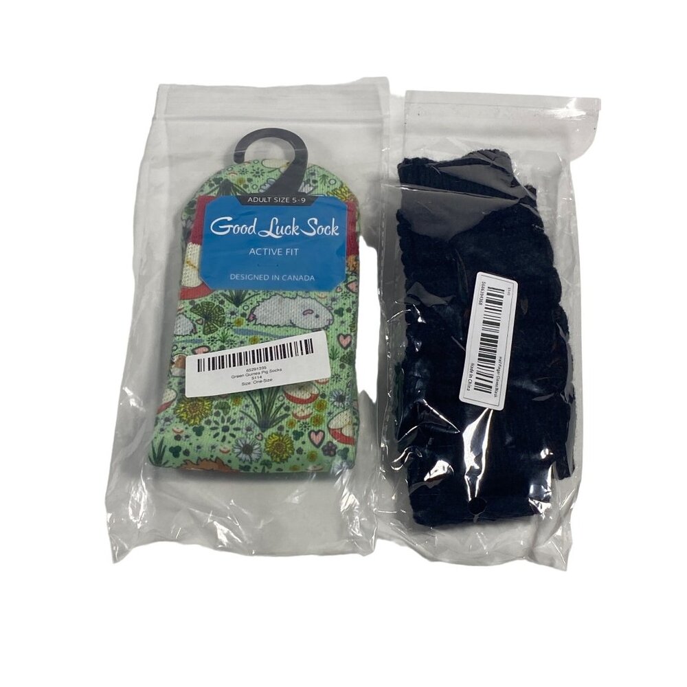 GOOD LUCK SOCK GUINEA PIG WOMEN Black Twisted Flower Design